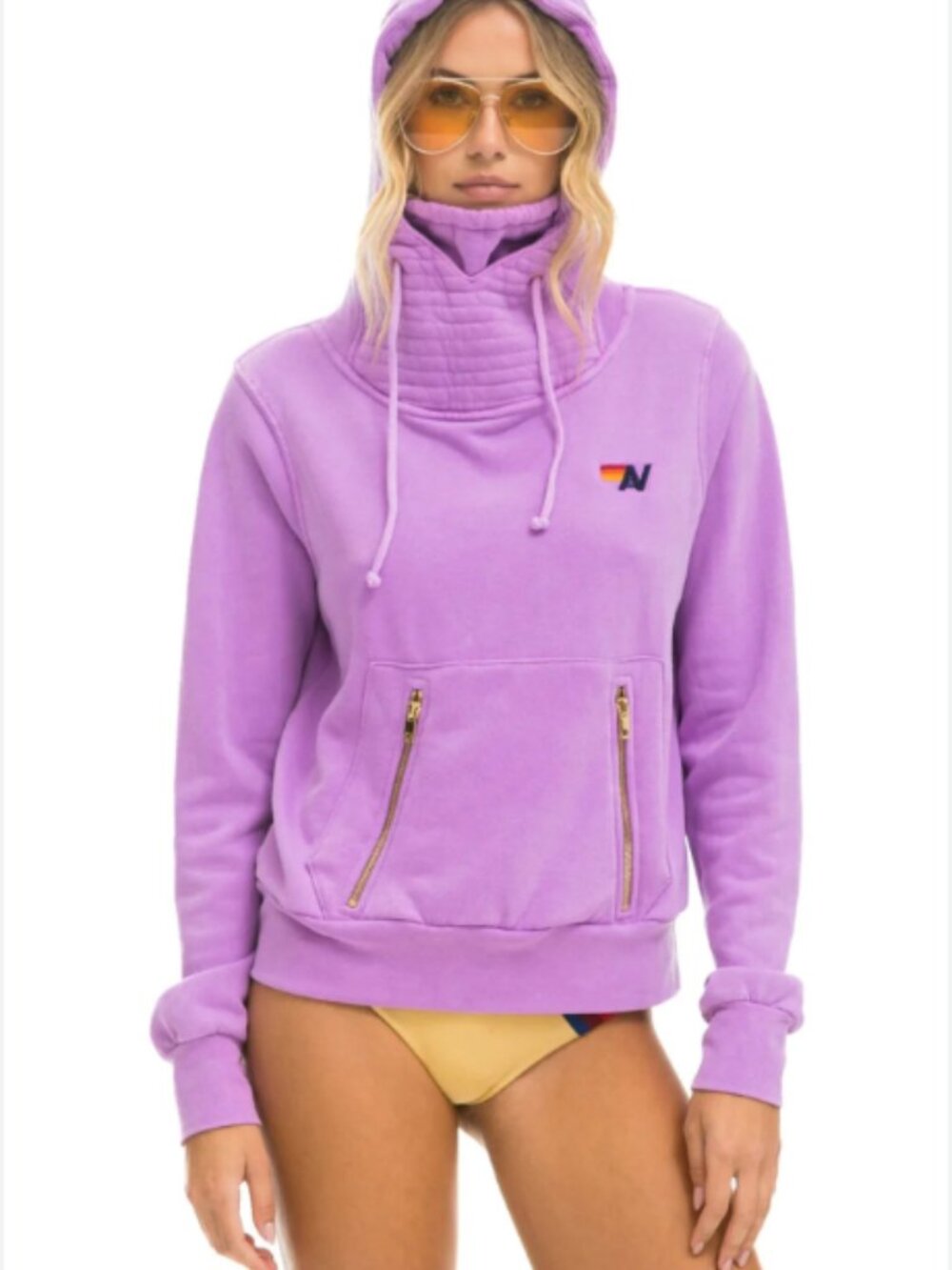 Aviator Nation Lavender Ninja Sweatshirt with Zip Pockets